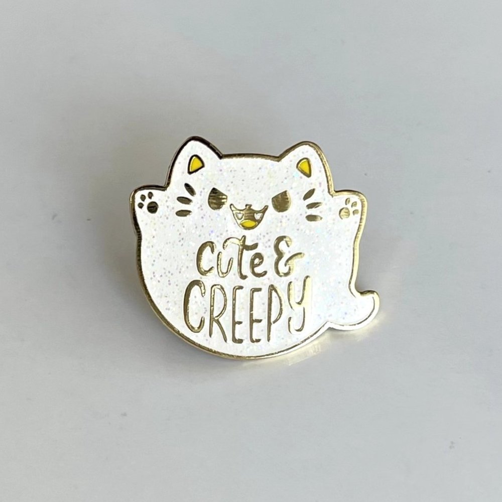 *50% OFF! Cat ghost pin cute & creepy kitten spooky scary cats flair